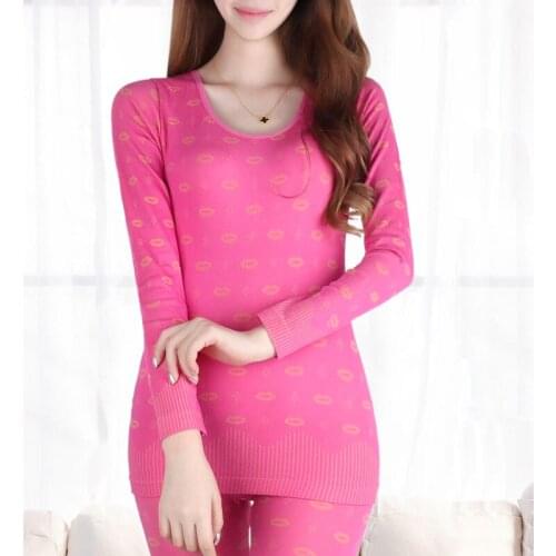 Sexy Lip Print warm Long Johns sets lovely lady thermal velvet underwear suits cotton sweater winter suit for students female