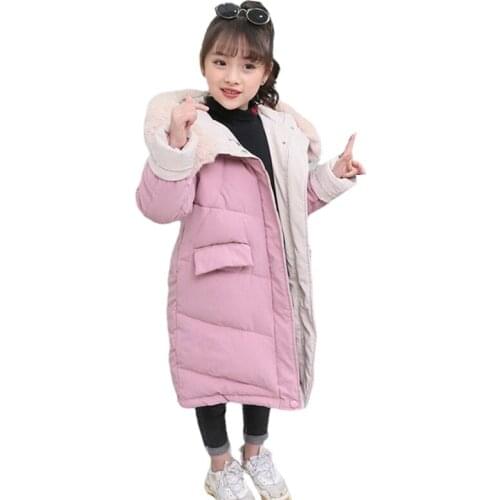 Warm Thickening Fur Collar Baby Girl Winter Jacket Children Outerwear Windproof Baby Boys Girls Coats For 4-12 year Girl Clothes