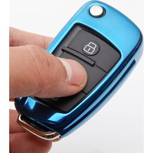 Car Styling Soft TPU Key Case For Audi A1 A3 A4 A5 Q7 A6 C5 C6 Car Holder Shell Remote Cover keychain Car-Styling Accessorise