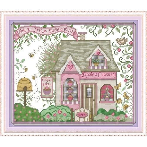 Everlasting Love Tea House Chinese Cross Stitch Kits Ecological Cotton Stamped 11CT 14CT DIY Christmas Decorations For Home Gift