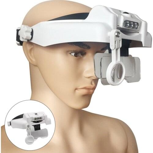 Jewelers Head LED Light Head Loupe Repair Magnifier w/ Lens Magnifying Glass