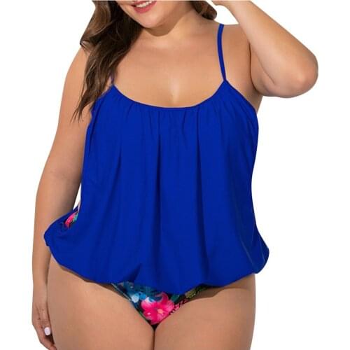 Women Piece Sleeveless Swimsuit Floral Print Sling L-5Xl Bikini Beachwear Striped Plus Size Swimsuit Bikini Female Z0317