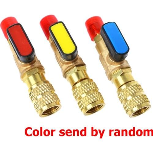 1pc R410A Refrigerant Valve AC Charging Hoses Brass Straight Ball Valves for Refrigeration Manifold Gauges