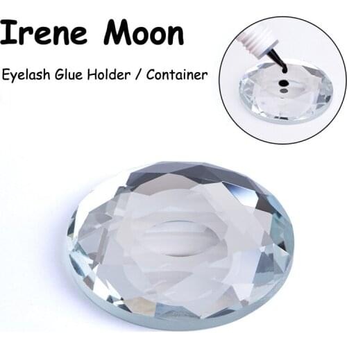 1pcs Eyelash Glue Holder Eyelashes Adhesive Stand Round Crystal Stone Stand Individual False Eyelashes Extension Tool