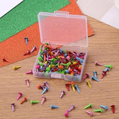 200pcs Round Scrapbooking Fastener Brads Mini Handcraft Decorations Accessories DIY Protective Covers Supplies
