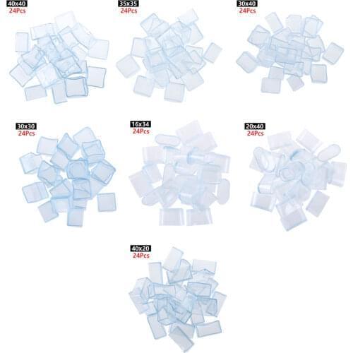 24 Chair Leg End Caps Anti Slip Feet Pads Table Desk Tube Tips Covers Clear PVC Foot Cups Furniture Legs Protectors Floor Guards