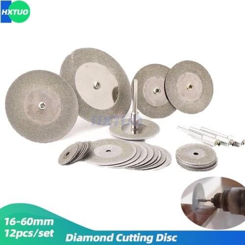 12pcs/set Mini Diamond Saw Blade Abrasive Power Tool Grinding Wheel Circular Saw Blade Cutting Disc for Dremel Drill Rotary Tool