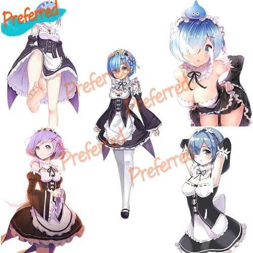 REM Anime Poster Wall Sticker Art for Bedroom Gabinete Gamer Decal Motocross Racing Laptop Helmet Trunk Wall Vinyl Car Sticker