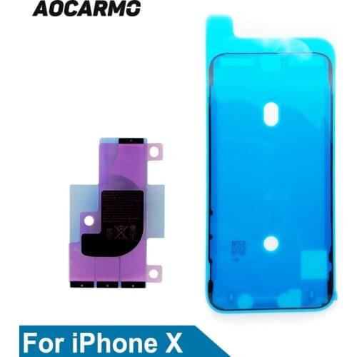 Aocarmo Front Frame LCD Screen Sticker Glue + Battery Adhesive Full Set For iPhone X 5.8" Replacement