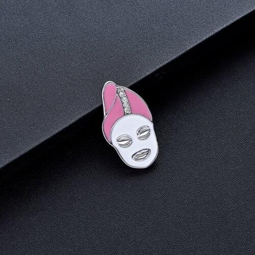 DCARZZ Cute Women Face Pin Badge Medical Gift Gold Rose Gold Pins Metal Crystal Jewelry Enamel Pins Women Accessories