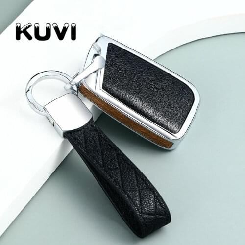 Wood leather alloy Key Cover Case Auto Remote Key Cover Shell For Volkswagen VW 2016/17 Passat B8 Skoda Superb Car Accessories