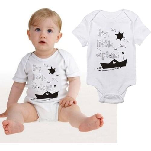 Hey Little Captain Infant Newborn Bodysuits Boy Baby Bodysuits Baby Girl Clothes Overalls and Coveralls pour nouveaux nés romper