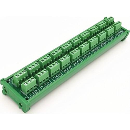 DIN Rail Mount 24A/400V 10x3Position Screw Terminal Block Distribution Module