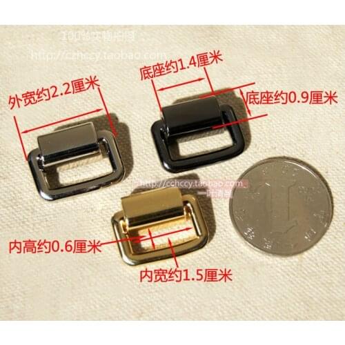 DIY small parts grade metal alloy rectangular metal rings hanging sides of the ring / light gold / silver / black gun