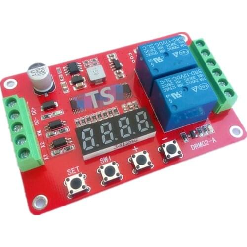 DRM02 Two-way multi-function relay module / delay / self-lock / cycle / timing / time relay 2 channel relay module