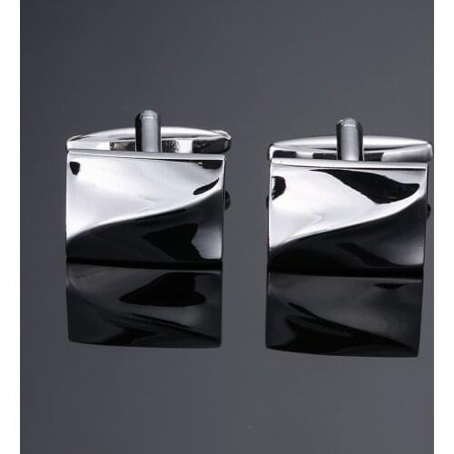 DY new high quality Brass material Silvery square wave Cufflinks Mens French shirt Cufflinks free shipping