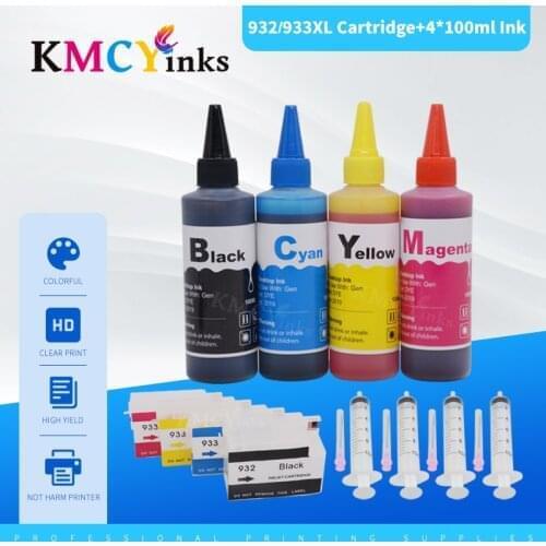 KMCYinks Ink Cartridge Replacement For HP 932 933 for hp 6100 6600 6700 7110 7610 7612 Printer With Permanent Chips +4X100ML ink