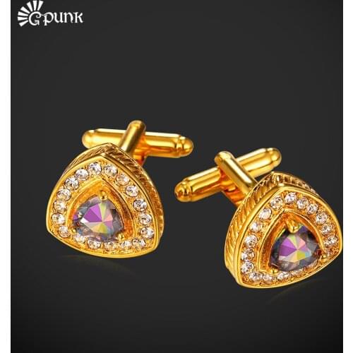 Classic Mens Luxury Cufflinks With High Quality Rhinestone & AAA+ Cubic Zirconia Costume Jewelry Wholesale Male Gifts C1989G
