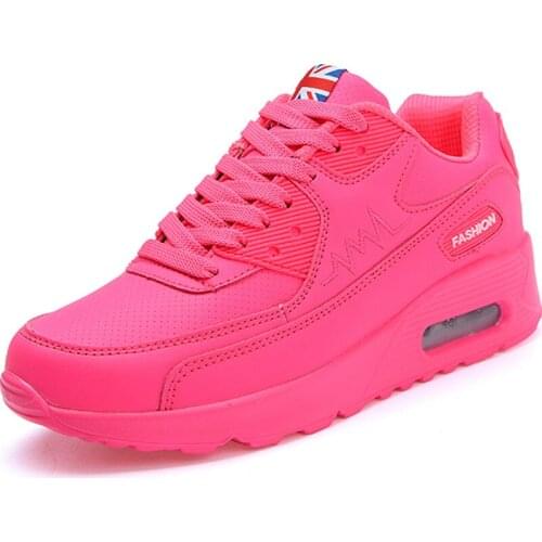 Air Cushion Womens Sneakers For Women Leather Running Shoes Woman Sport Sneakers Pink Ladies Sports Shoes Woman