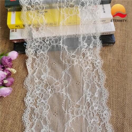 E1159*19CM Width Black Eyelashes Lace Trim Fabric Flower DIY Crafts Wedding Dress Clothing Bra lace material Handmade