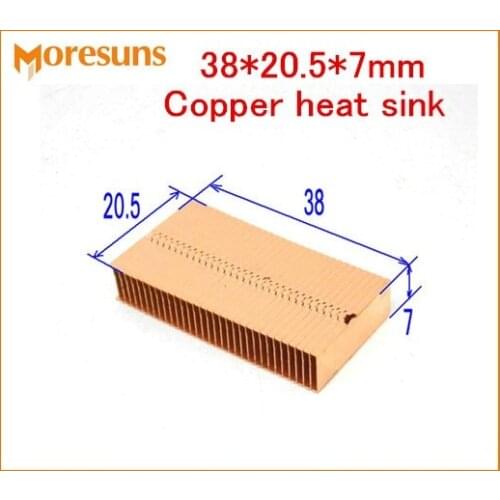 Fast Free Ship 2pcs/lot DIY Extended Shortened All Copper Fins 38*20.5*7mm Copper Heat Sink