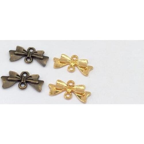 Fashion 37 pcs zinc alloy bow charms fit DIY handmade necklace earring bracelet charms Jewelry Making