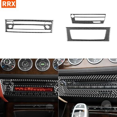 For BMW Z4 E89 2009-2016 Black Carbon Fiber Stickers Central Control Radio Button Switch Panel Styling Interior Car Accessories