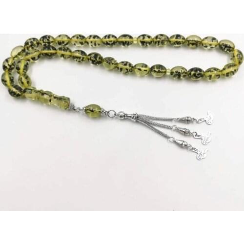 New style Green Sesame Resin Tasbih Muslim Prayer Beads bracelet gift islamic jewelry arabic fashion misbaha