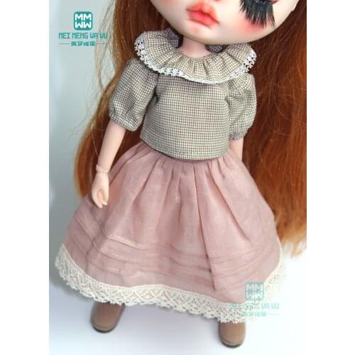 1PCS Blyth Clothes fashion plaid shirt, casual skirt for 28-30cm Blyth Azone 1/6 doll accessories