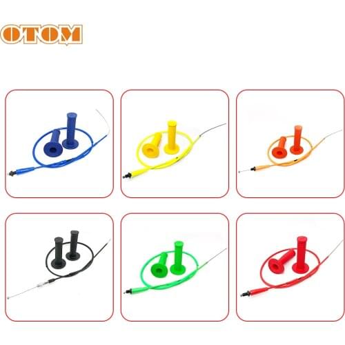 OTOM Motorcycle Handlebar Grips-G1 Throttle Cable Fueler Set For HONDA CB CG 125 145 150 200 230 Off-Road Motocross Universal
