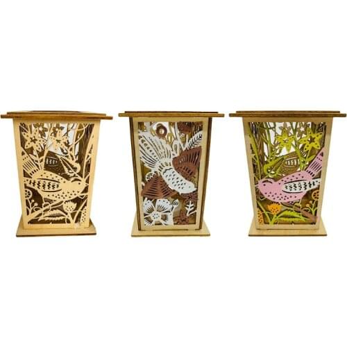 Wooden Easter Bird Chick Decorations LED Lamp Night Light Home Wedding Ornament