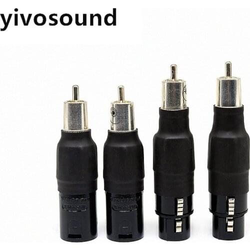 Yivosound RCA to 3pin XLR Female Male Socket Adapter Pure Copper sliver Plated Cable Audio Jack Plug Connectors