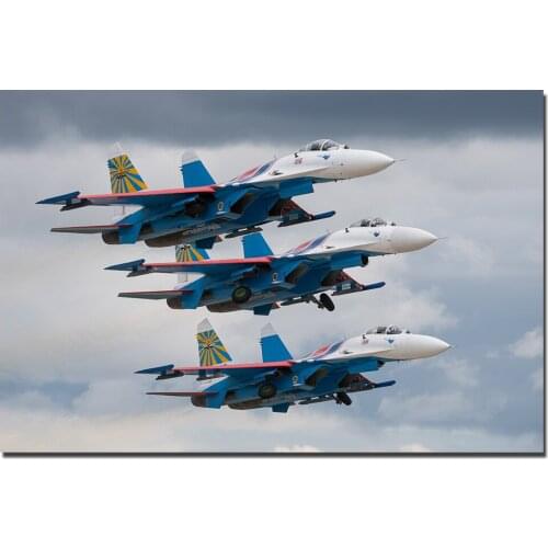 Sukhoi Su 27 Poster Russia Fighter Canvas Painting Wall Art Pictures Print For Living Room Home Decor
