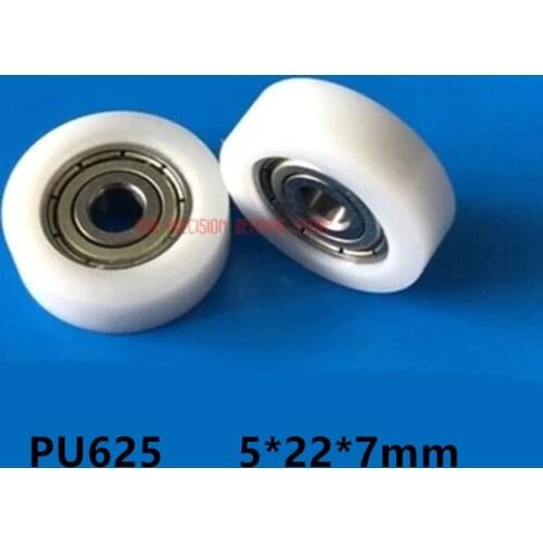 Plastic bearing nylon wheel roller pulley 10 pcs 5x22x7mm Nylon plastic Embedded 625 Groove Ball Bearings 5*22*7mm Guide Pulley
