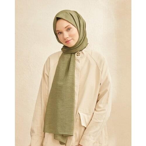 Salland Elena Khaki Shawl Trend Fashion Elegant Womens Headscarf Scarf Shawl Wraps Scarf Comfortable Use in All Seasons Easy to Shape Flexible Anti-Wrinkle Quality Silk Fabric Hijab Clothing Accessory Scarf ELEH-00001