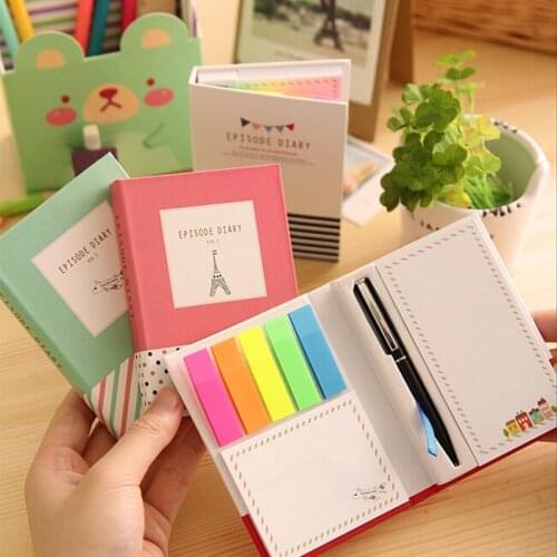 Creative hardcover memo pad notepad sticky notes kawaii stationery diary notebook office school supplies Mixed batch