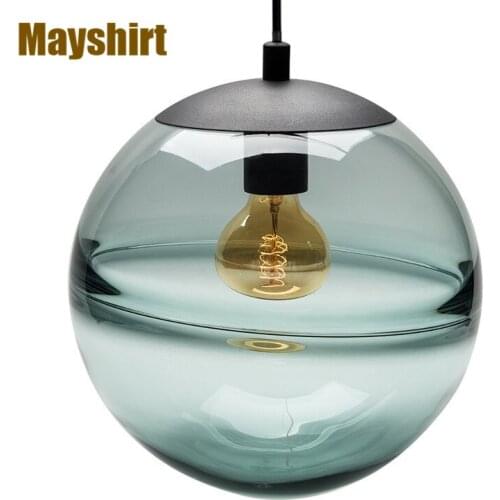 Modern Glass Ball Pendant Light Nordic Living Room Bar Cafe Dinning Room Light Fixture Home Deco Kitchen Bedroom Bedside Lamp
