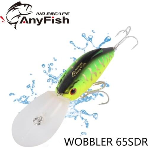 ANYFISH WOBBLER 65SDR Fishing Lures Dive depth 4m Hard Aritificial Wobblers Crankbait 3D Eyes Floating 6.5cm 15g with 2 hooks