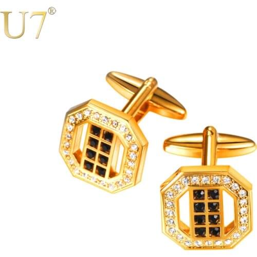 U7 1 Pair High Quality Beautiful Cufflinks Gifts for Groom/Father/Men Suits Shirt Cuff Links Wedding Jewelry Accessories C1007