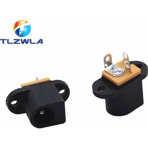 10Pcs DC017 DC-017 DC Female Power Socket 5.5mm*2.1mm With Ear Screw Hole 5.5*2.1MM DC Socket Adapter Connector Jack