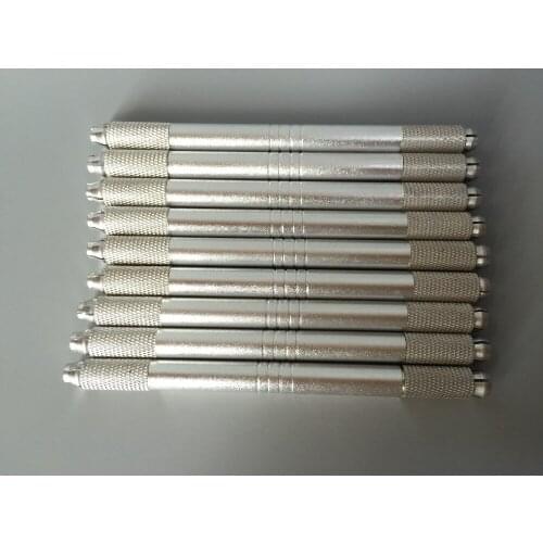 100Pcs Permanent Makeup Eyebrow Microblading Pen Tattoo Manual Pen Needles Cosmetic Blade Tattooing Supplies Double Head