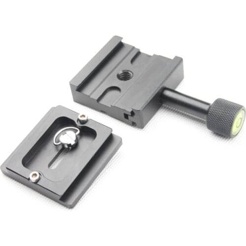 2 in 1 Quick Plate Square Clamp with Gradienter for Quick Release Plate for Tripod Ball Head Arca Swiss RRS Wimberley