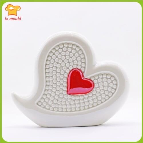 2021 New Peach Heart Shaped Silicone Mold Soap Candle Making Decoration Tools Valentines Day Gift Mould
