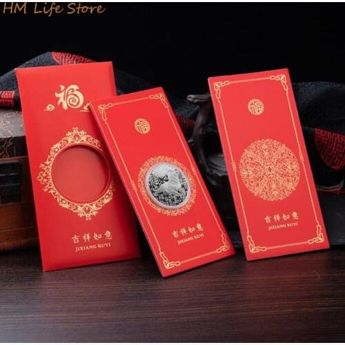 2022 Tiger Coin Red Packets Chinese Red Lucky Envelopes Money Bags Cartoon Envelope Wedding Chinese New Year Gifts With 4cm