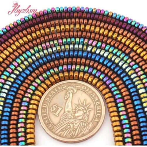 2x3mm Smooth Rondelle Hematite Beads Natural Stone Beads For Necklace Bracelet Earring Woman Jewelry Making 15" Free Shipping