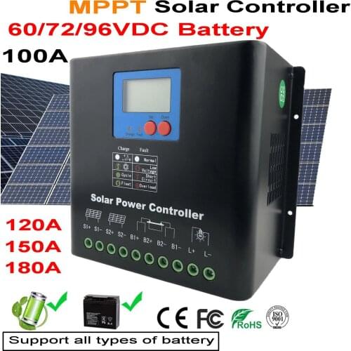 60V 72V 96V LCD Display 100A 120A 150a 180a MPPT Solar Charge Controller 60V all type Battery Regulator use home solar system