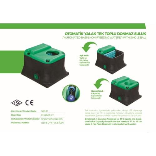 AUTOMATIC NON-FREEZING WATER BOWL WITH A BALL