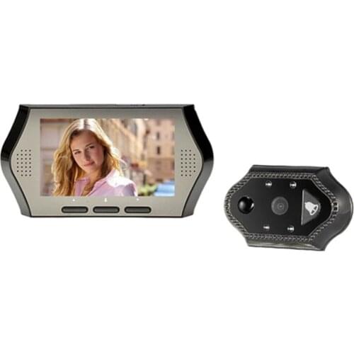 2017 wireless door peephole camera 4.3 inch LCD 0.3M pixels IR night vision PIR Motion Detection multi-language video doorbell