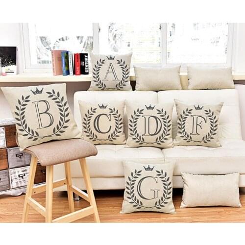 Alphabet Baby Learning Pillows Home Decor A-Z letter Cushion Cover European Nordic Letter DIY Throw Pillow Case Proposal Ideas