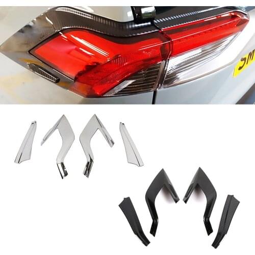 For Toyota Rav 4 Rav4 2019 2020 Carbon Fiber Color Chrome Rear Lamp Taillight Cover Frame Trim